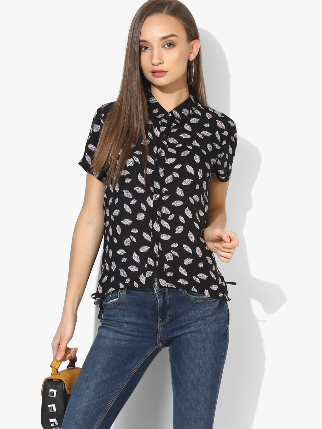 Buy Black Printed Shirt - Shirts for Women 7932865 | Myntra