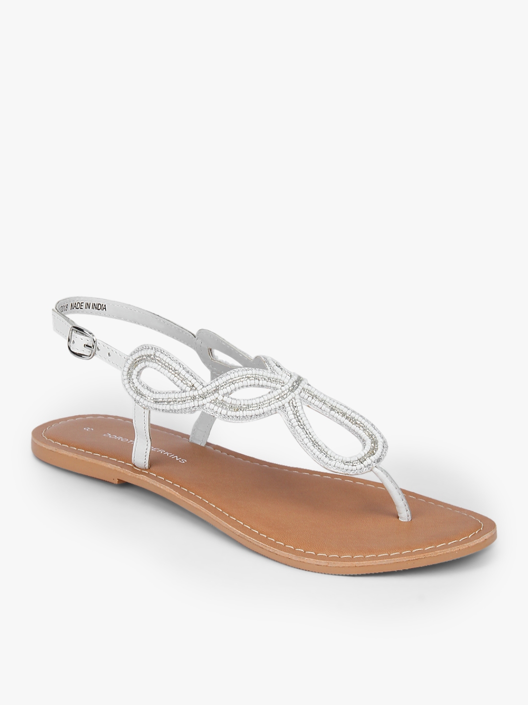 Buy White Solid T Strap Flats - Flats for Women 7943875 | Myntra