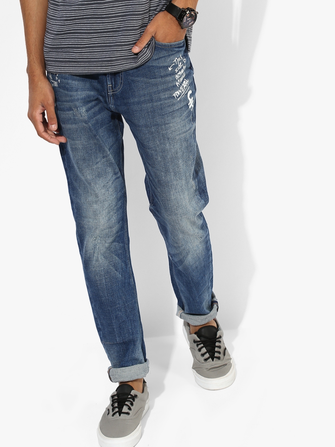 blue washed jeans mens