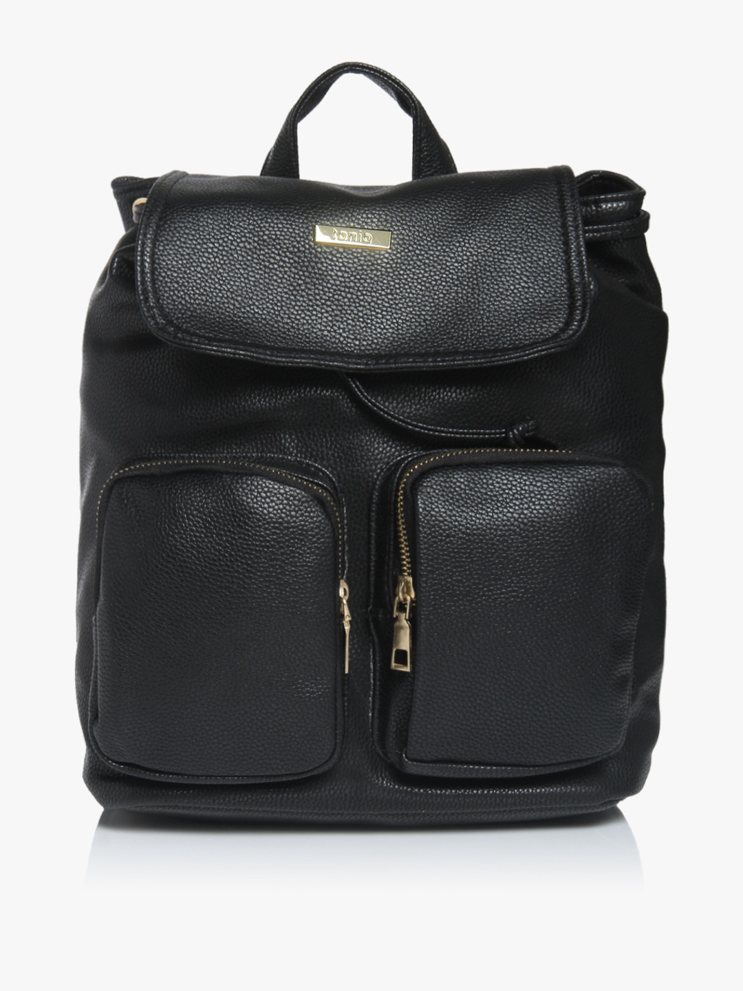 Buy Black Leather Backpack Backpacks for Women 7960845 Myntra