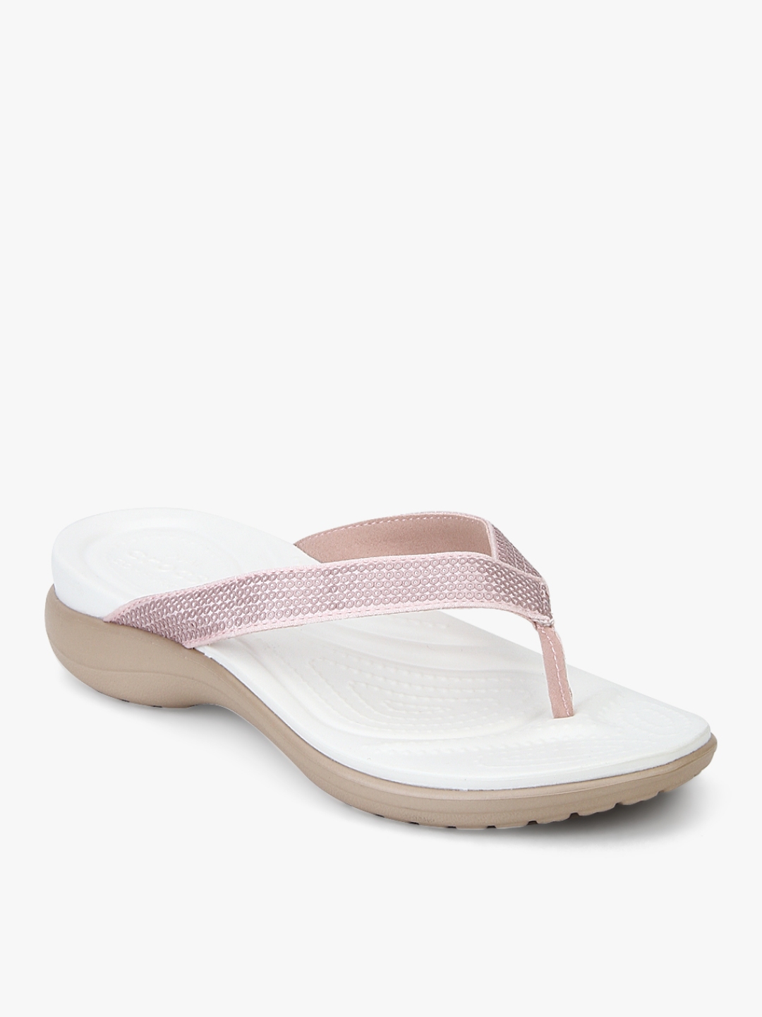 peach flip flops