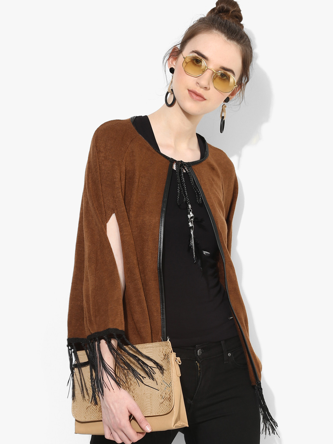Buy Brown Solid Shrug Shrug for Women 7933157 Myntra