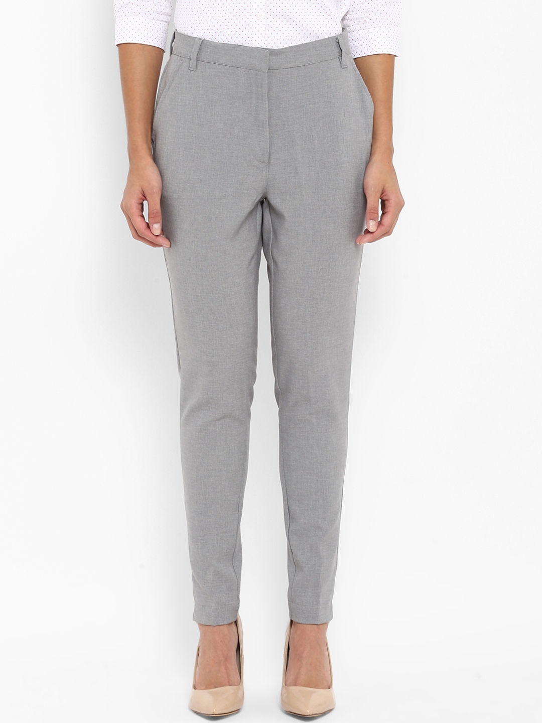 grey formal trousers women's
