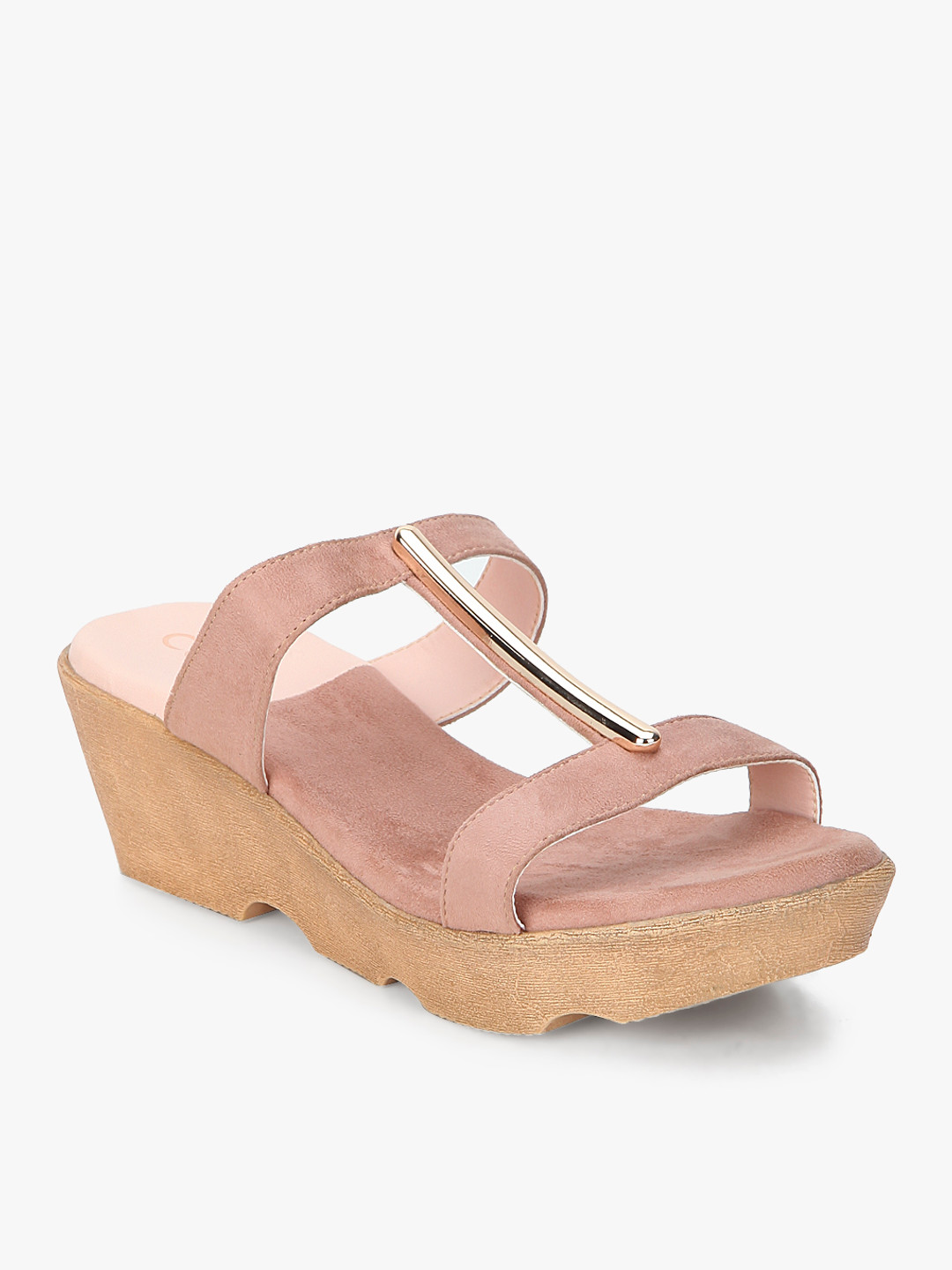 metro solid peach sandals