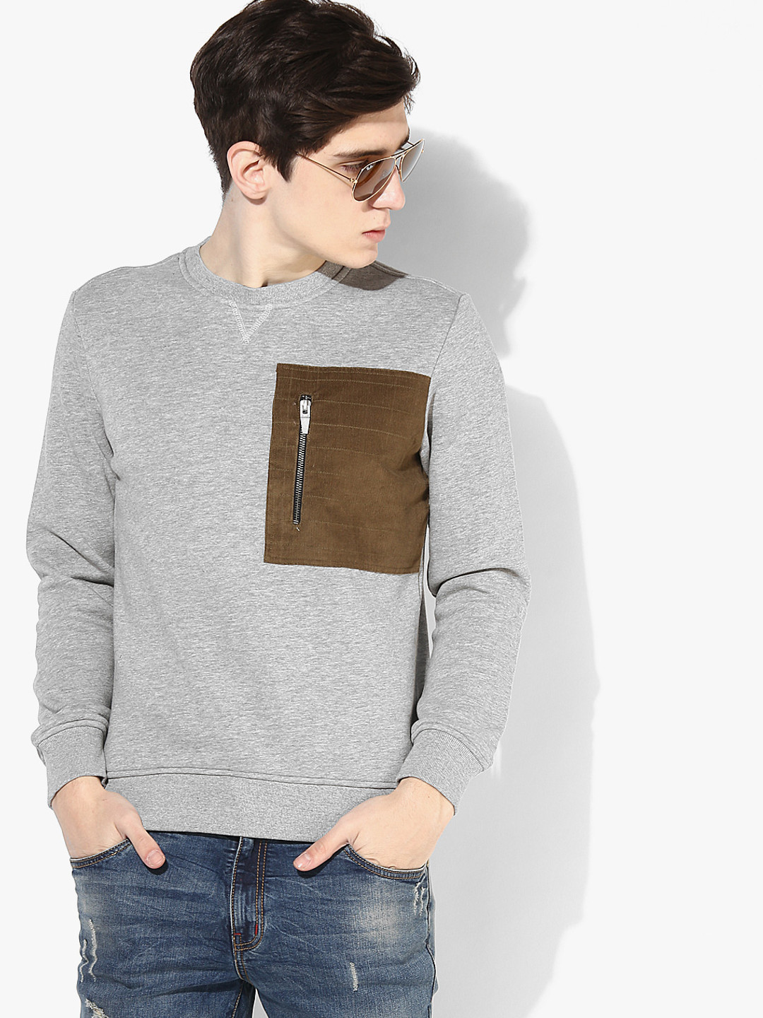 Buy Grey Solid Slim Fit Sweatshirt Sweatshirts for Men 7981981 Myntra