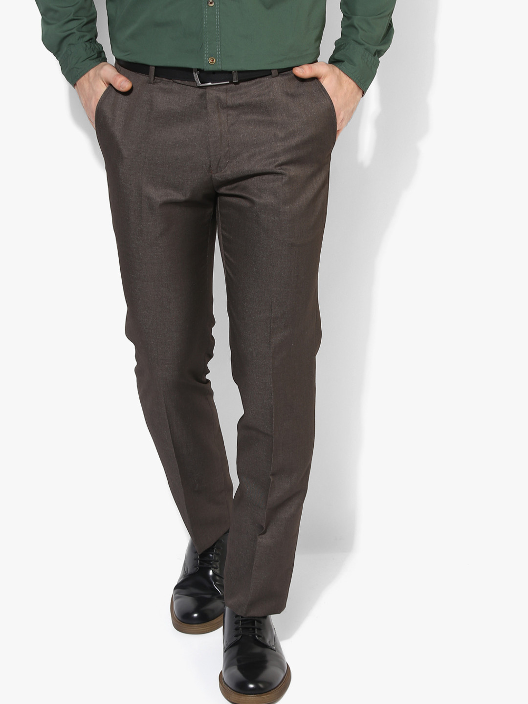 Buy Brown Slim Fit Formal Trouser Trousers for Men 7988137 Myntra