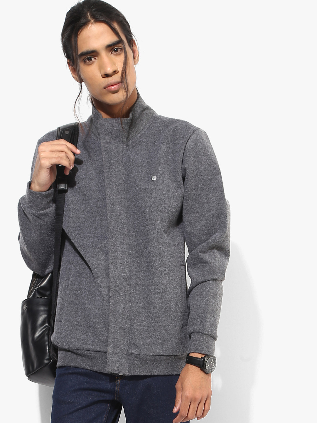 Buy Dark Grey Textured Casual Jacket Jackets for Men 7984069 Myntra