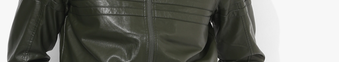 Buy Olive Solid Polyurethane Casual Jacket - Jackets for Men 7982265 ...