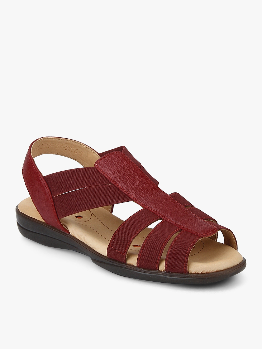 maroon flat sandals