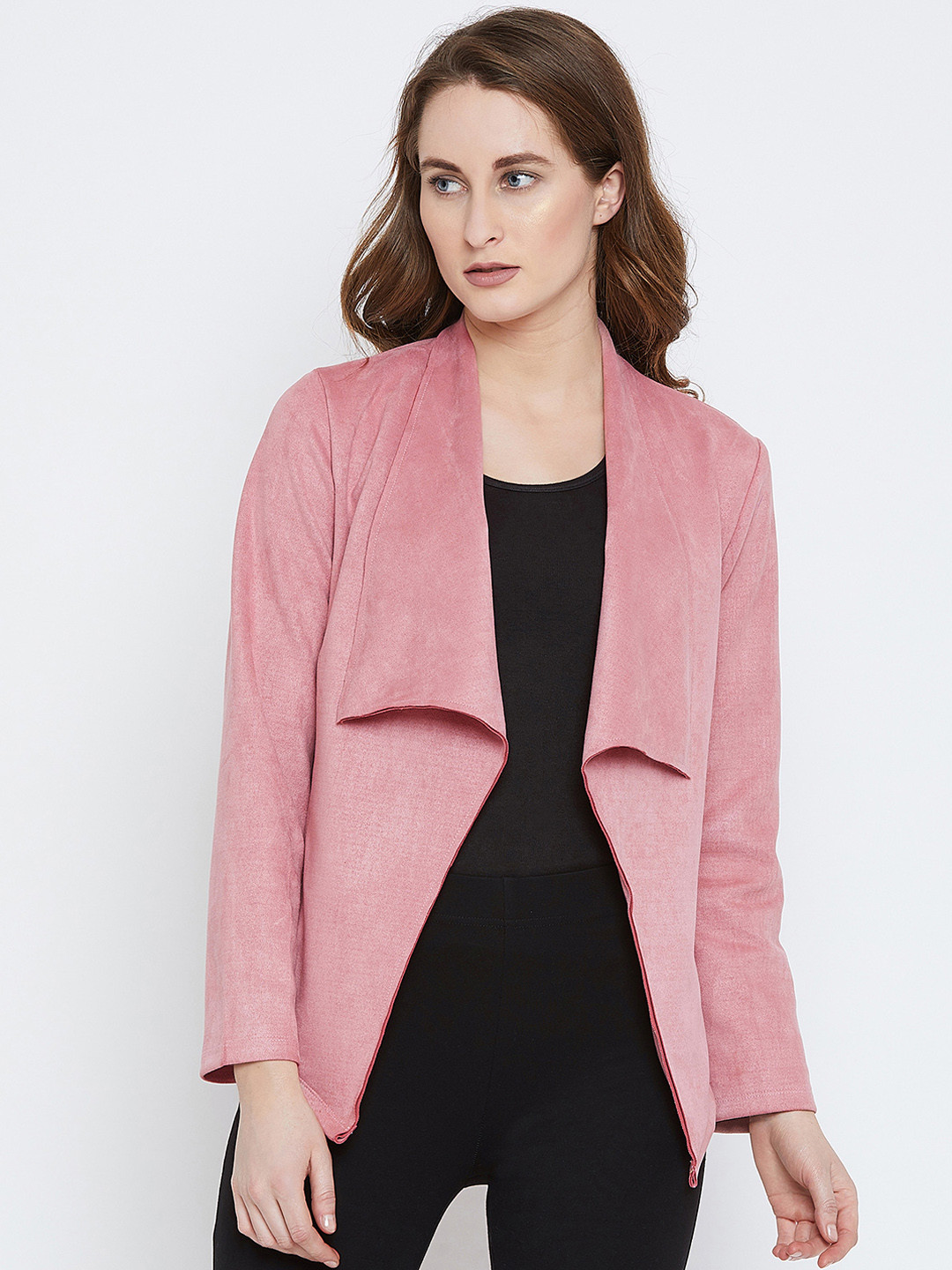 Buy PRIMO KNOT Pink Solid Open Front Shrug Shrug for Women 7988737