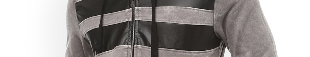 Buy People Men Grey Striped Bomber - Jackets for Men 7996817 | Myntra