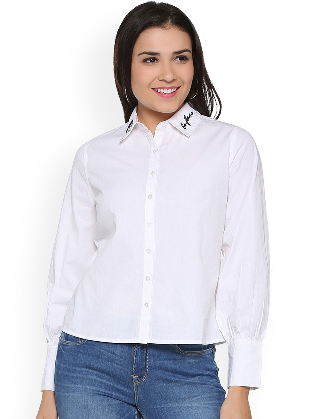 Buy People Women White Regular Fit Solid Casual Shirt - Shirts for ...