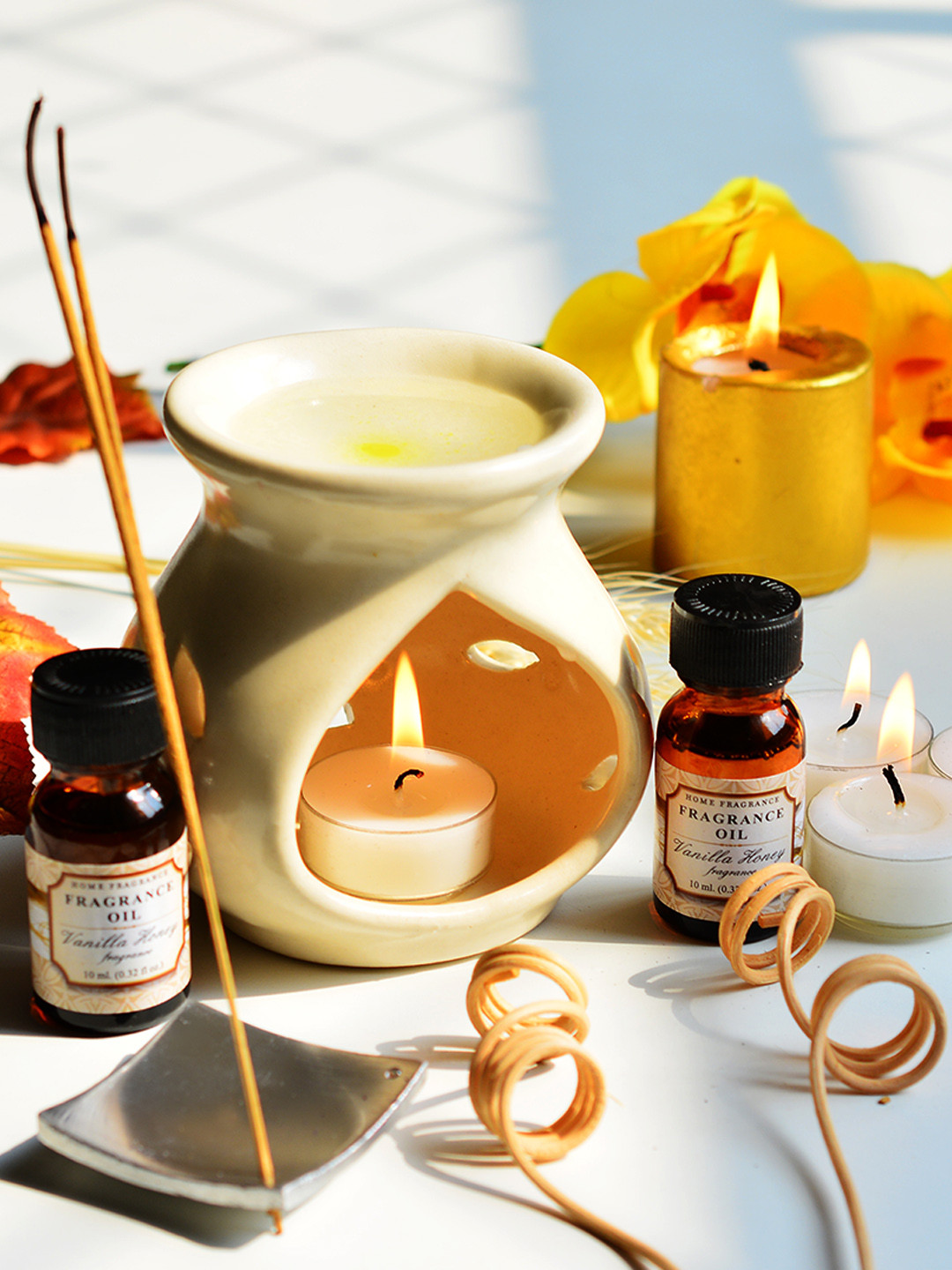 Buy Archies Love Gifts Beige Incense & Oil Burner Gift Set Aroma Oil