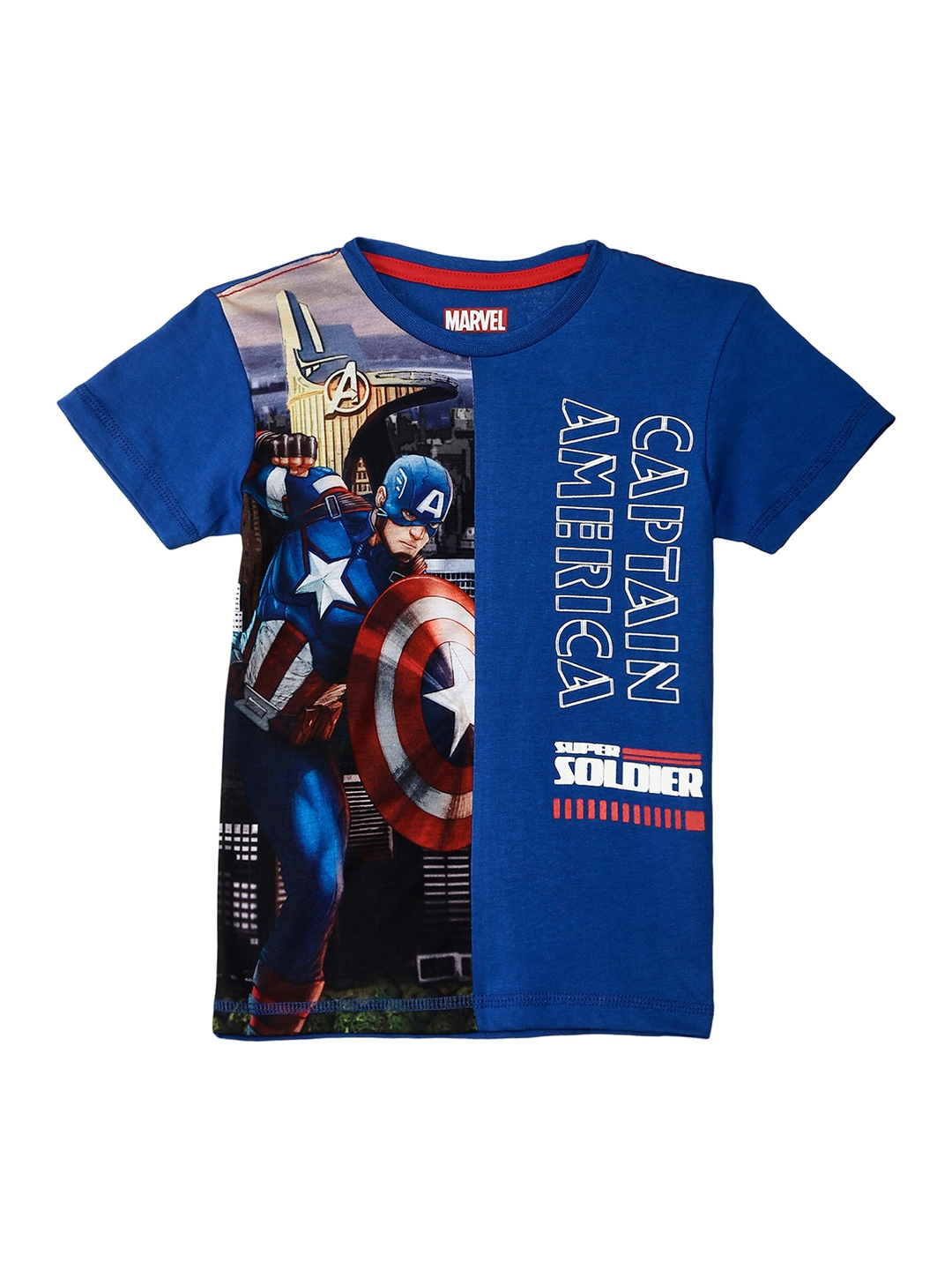 Buy CAPTAIN AMERICA Boys Blue Captain America Featured Tshirt - Tshirts ...