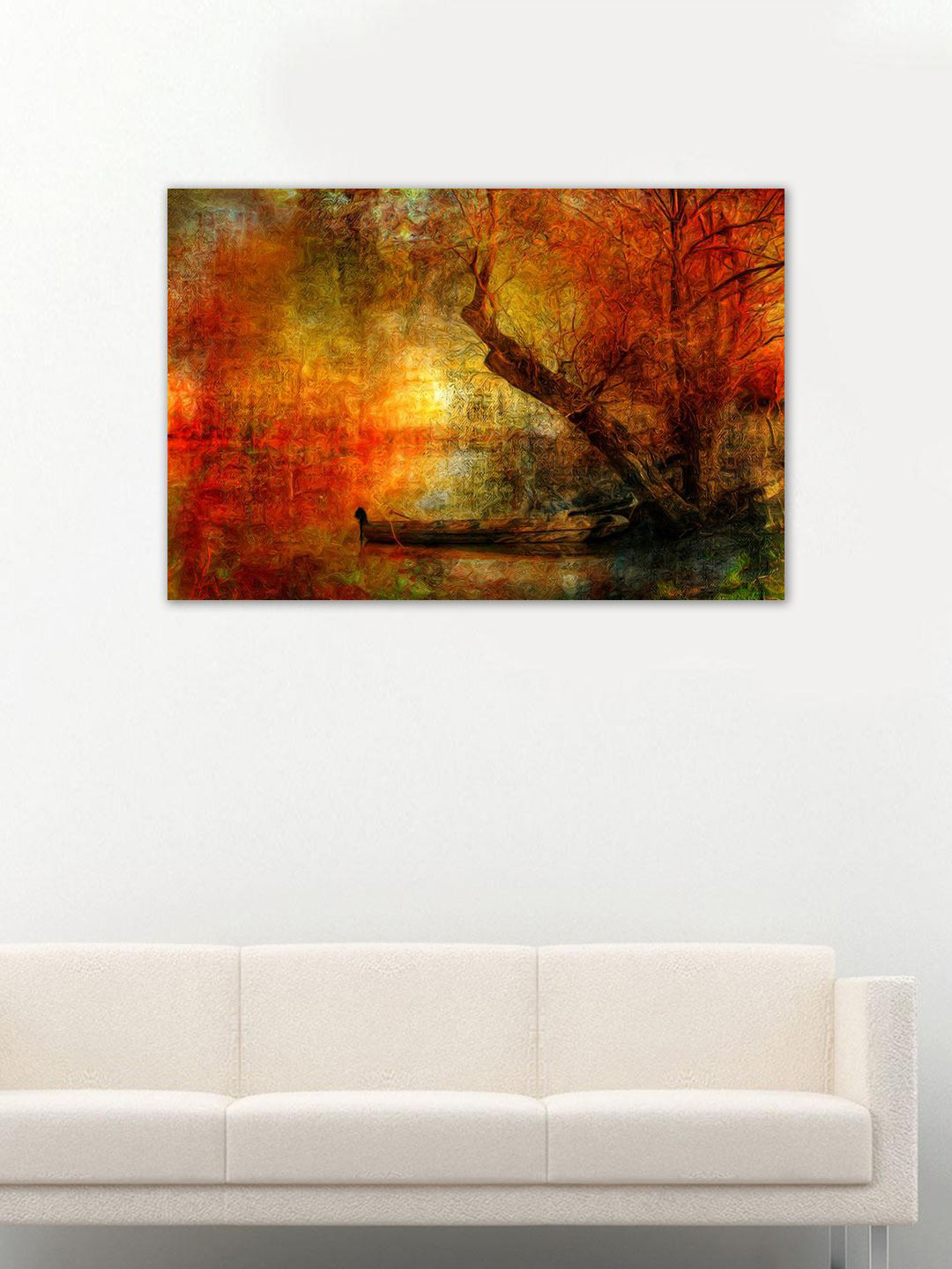 Buy 999Store Red & Yellow Landscape Wall Art Wall Art for Unisex