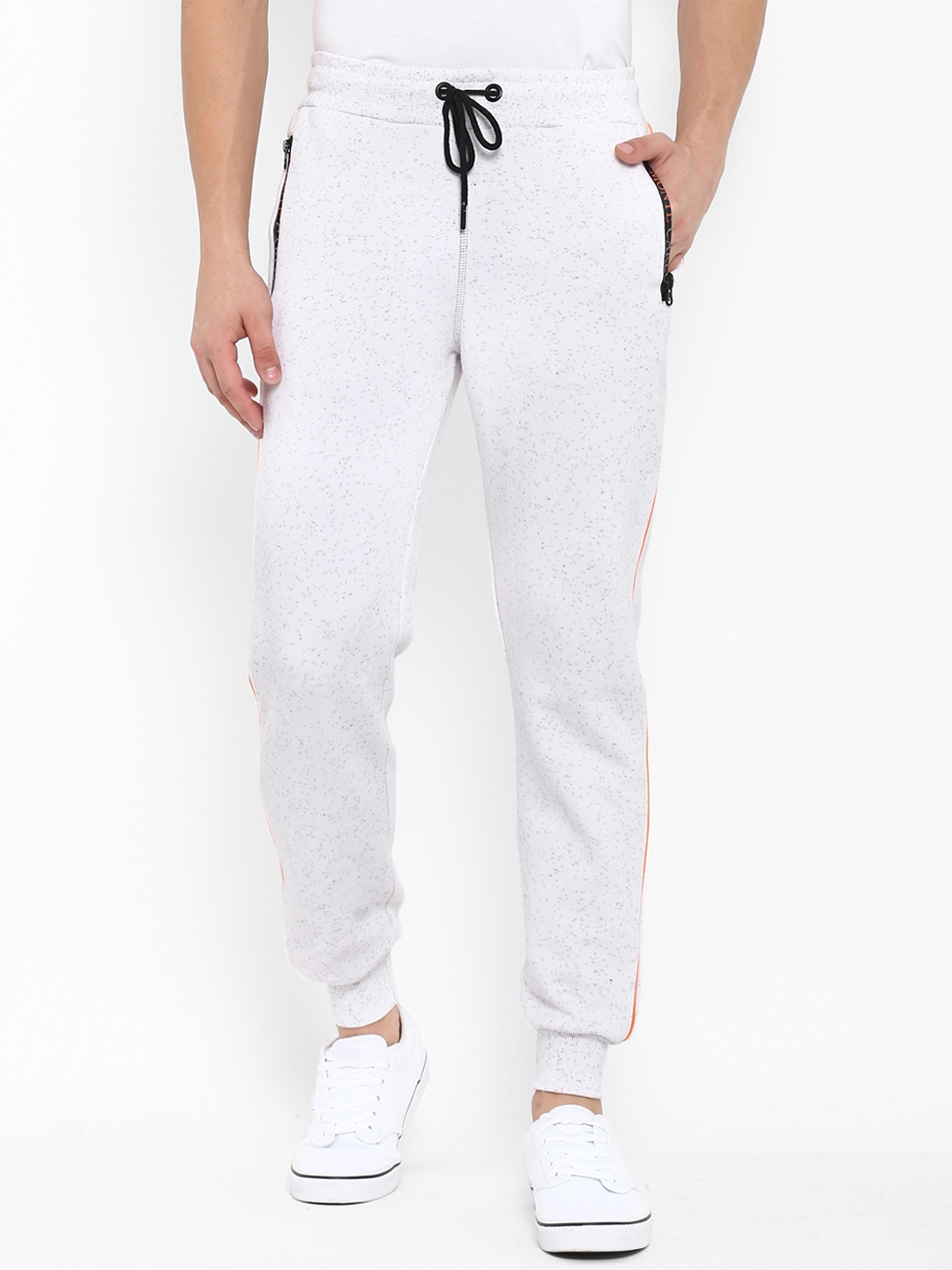 mens white cotton joggers