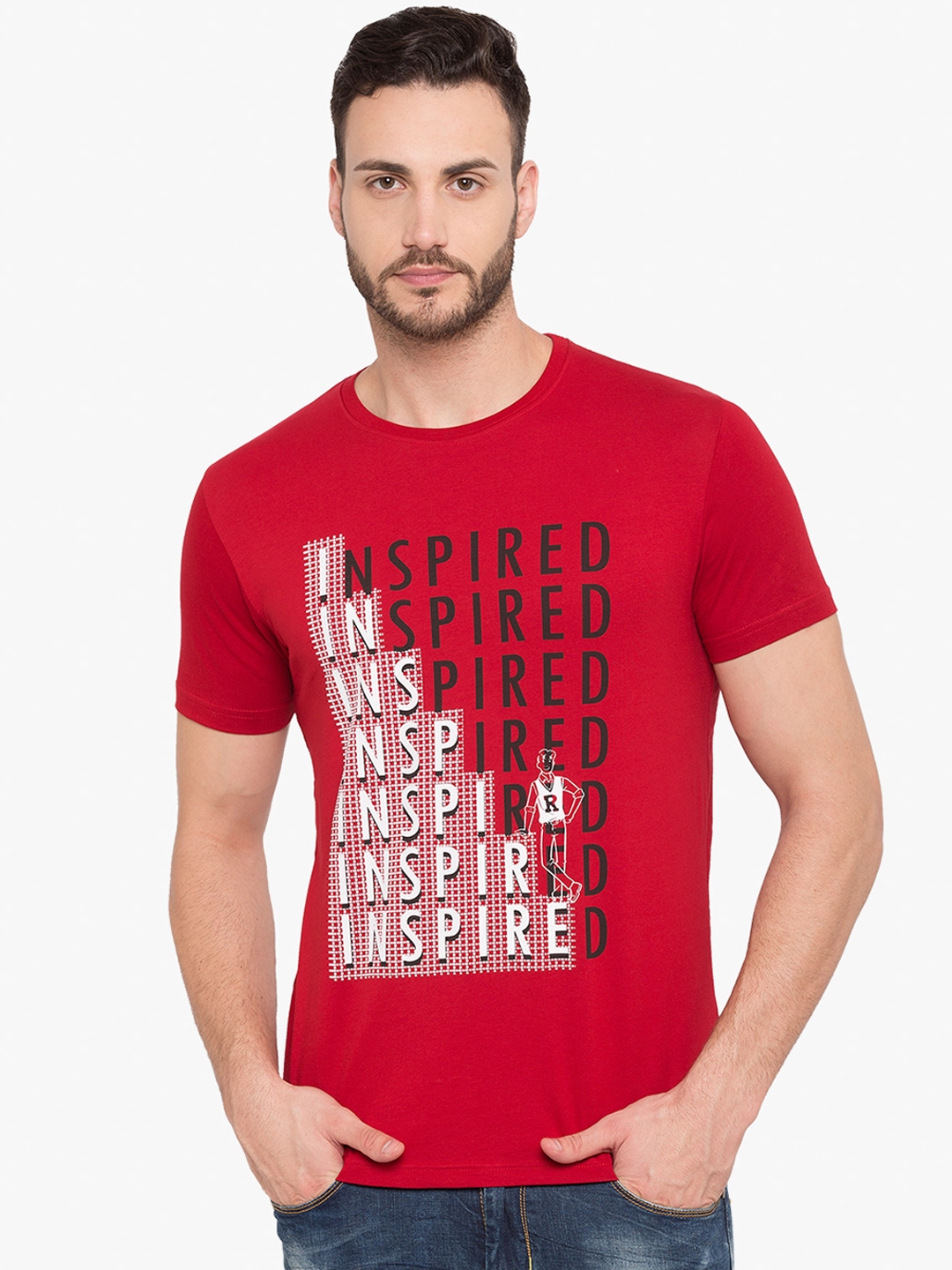 Buy Status Quo Men Red Printed Round Neck Pure Cotton T Shirt - Tshirts ...