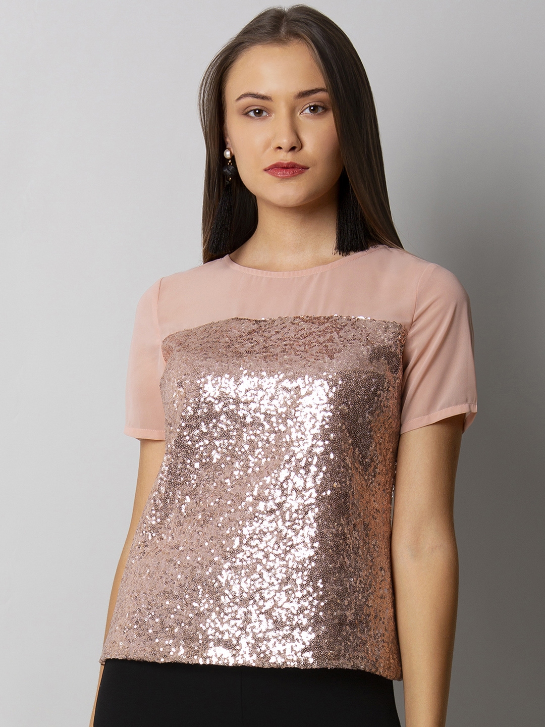 Buy FabAlley Women Pink Embellished Top - Tops for Women 8176521 | Myntra