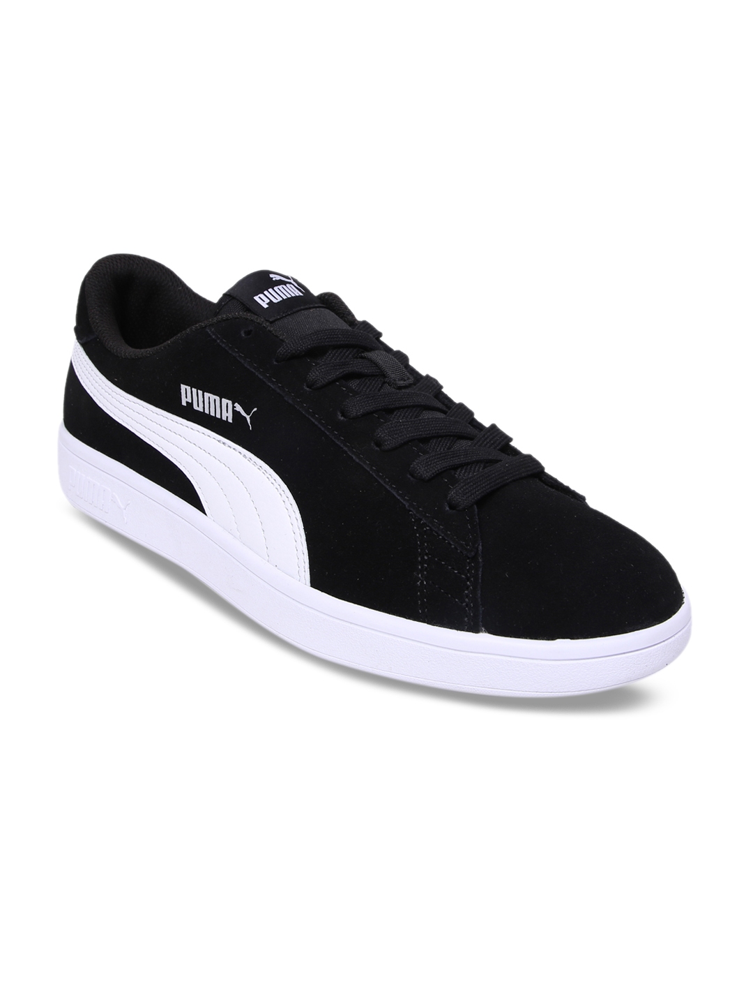 puma leather shoes black