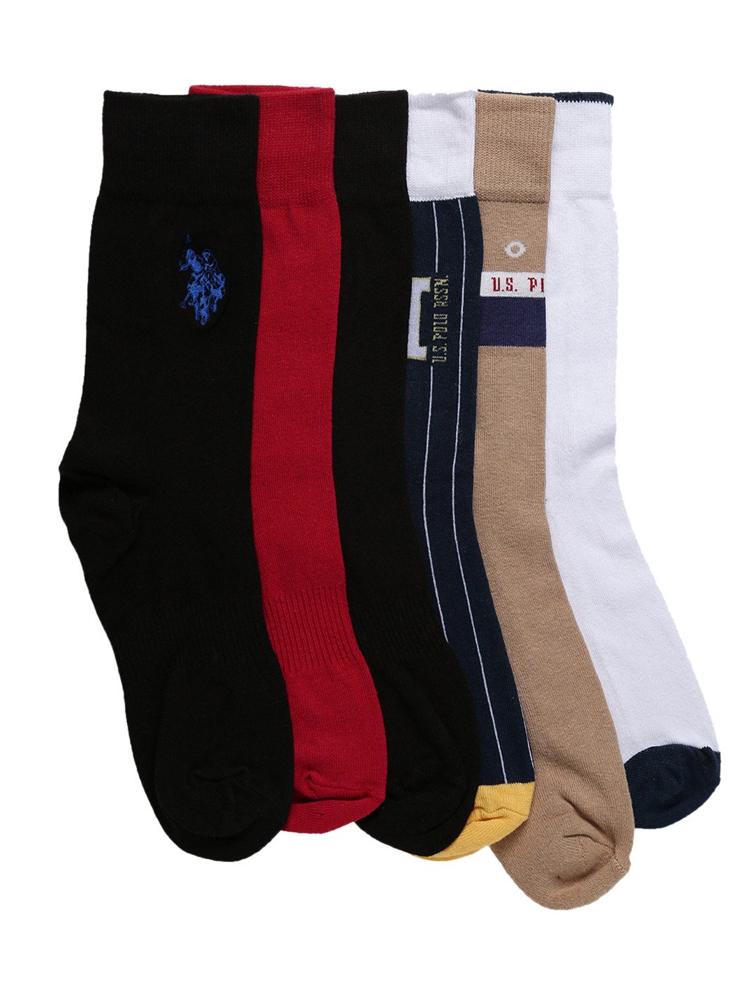 Buy U.S.Polo Assn Men Pack Of 6 Assorted Above Ankle Socks Socks for