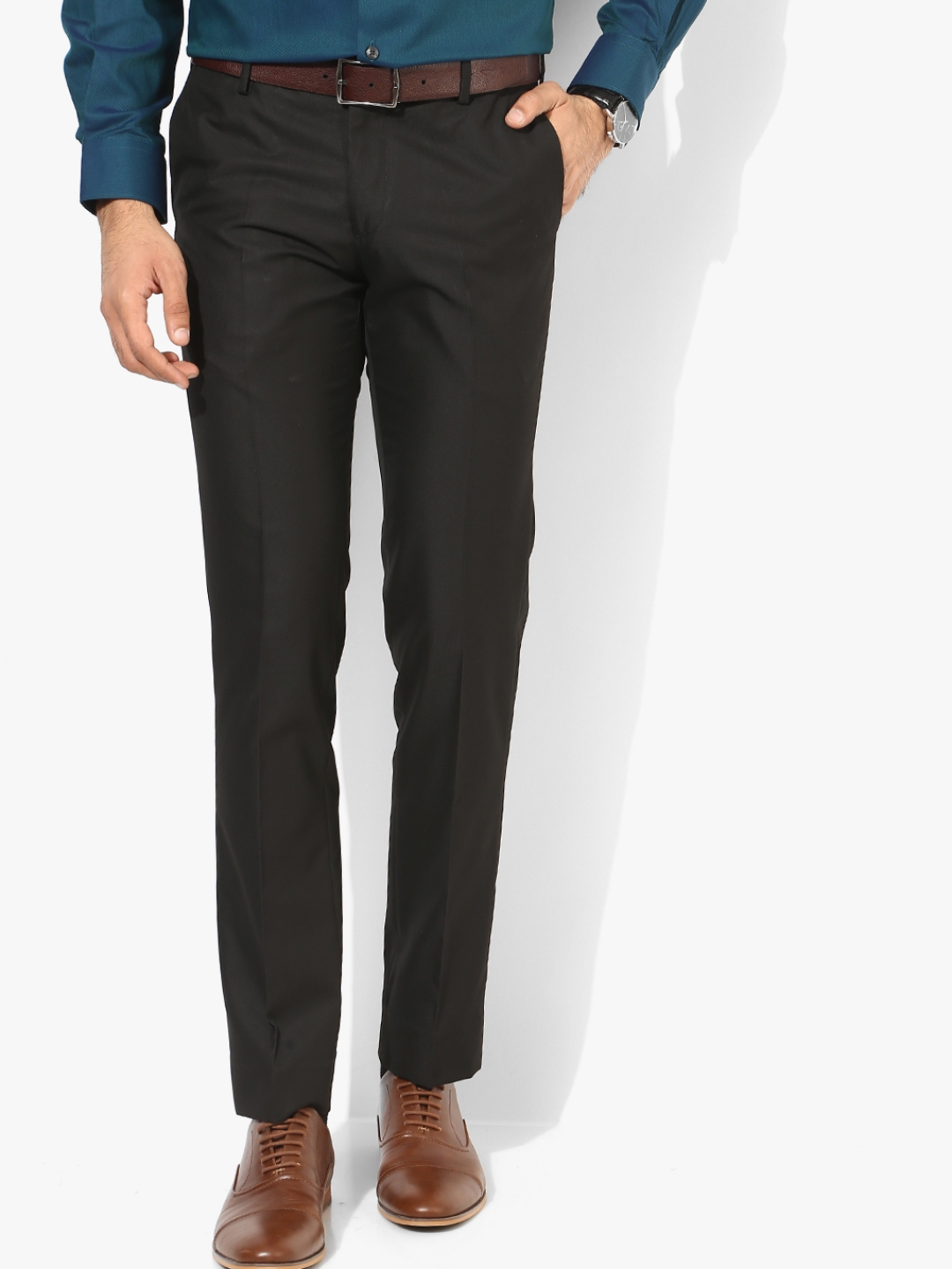 Buy Black Solid Regular Fit Formal Trouser - Trousers for Men 8228883 ...