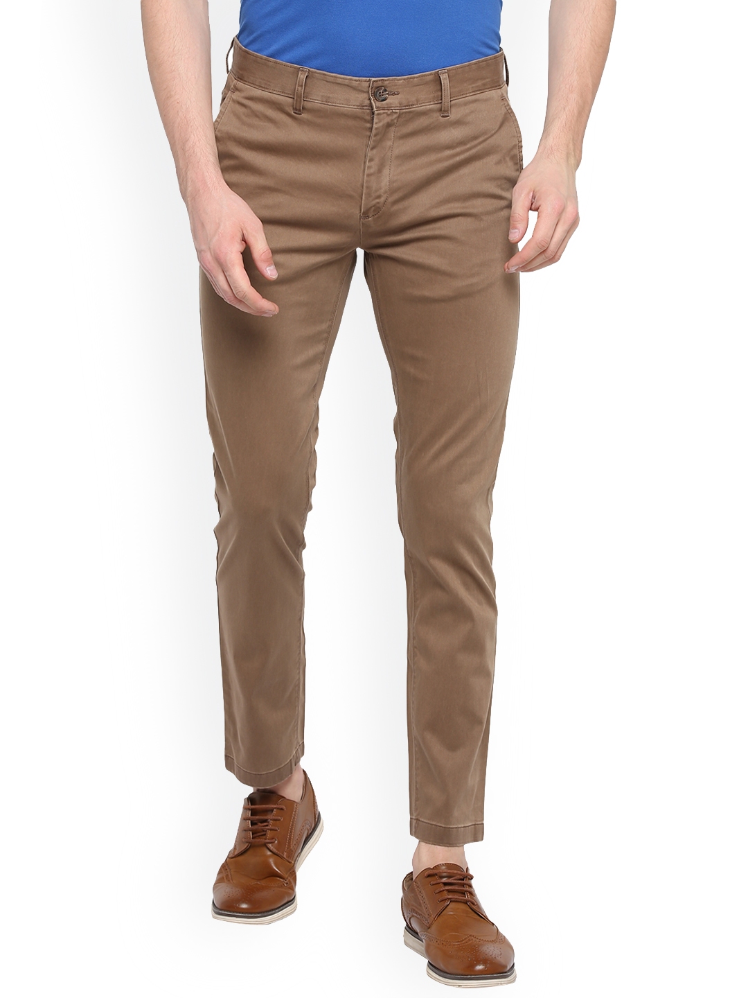Buy Splash Men Brown Slim Fit Solid Formal Trousers - Trousers for Men ...