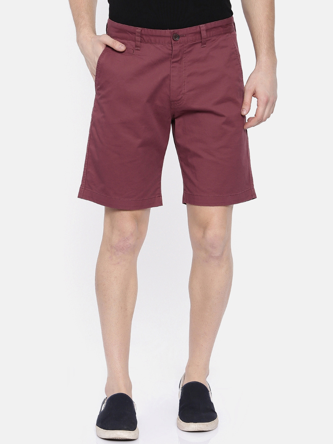 Buy Breakbounce Men Rust Solid Slim Fit Regular Shorts - Shorts for Men ...