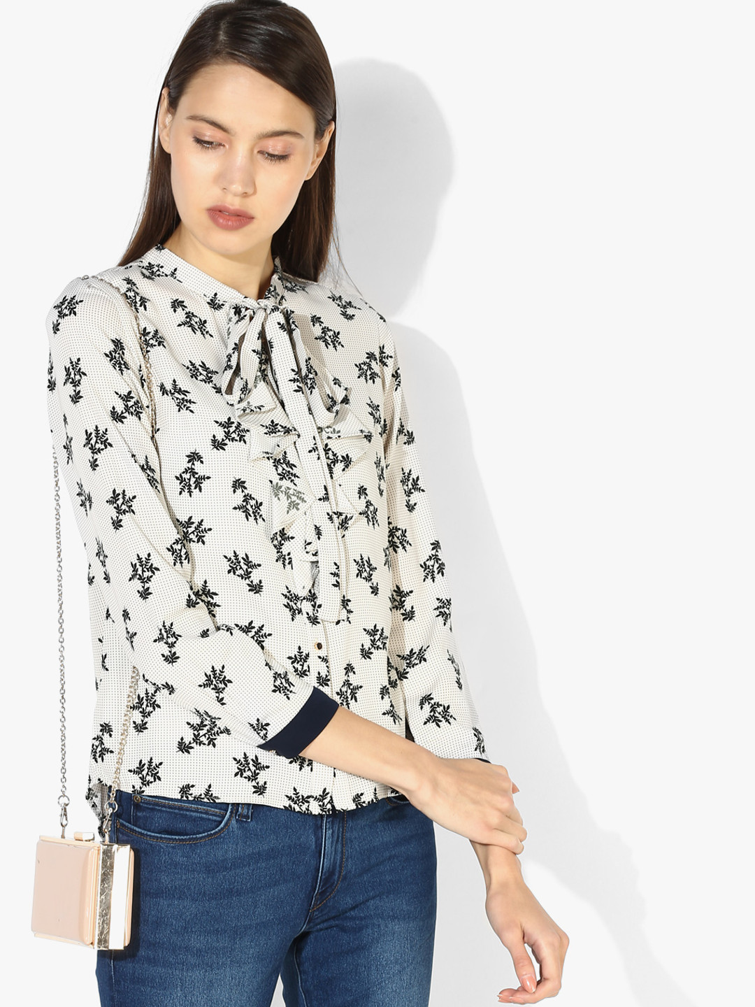 Buy Cream Printed Shirt Shirts for Women 8229563 Myntra