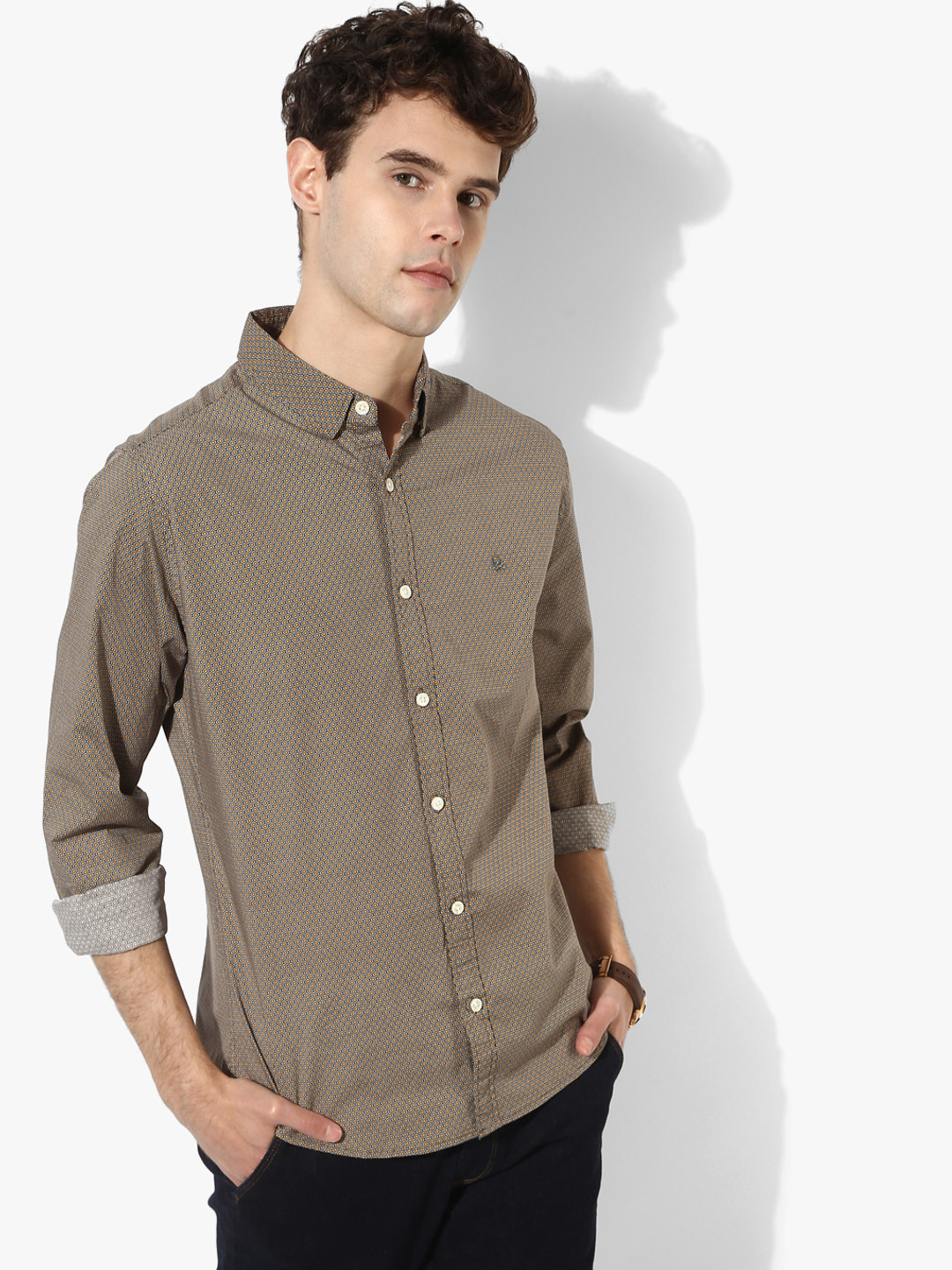 Buy Grey Printed Slim Fit Casual Shirt Shirts for Men 8227423 Myntra