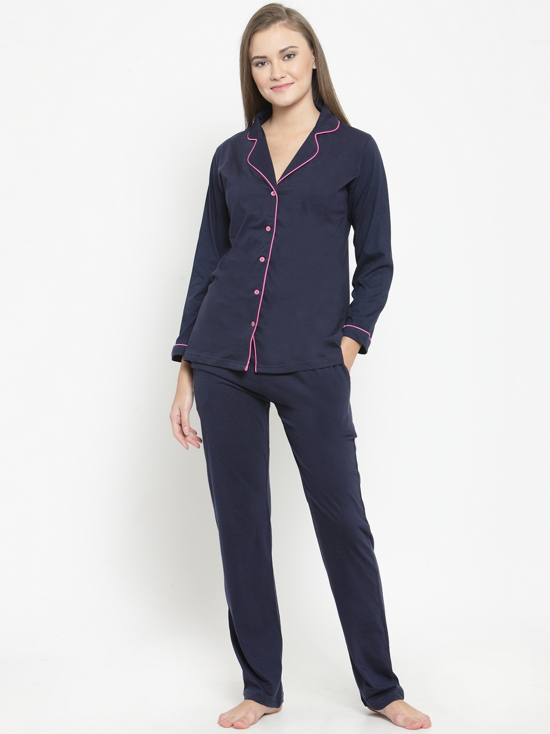 Buy Claura Women Navy Blue Night Suit - Night Suits for Women 8211999 ...