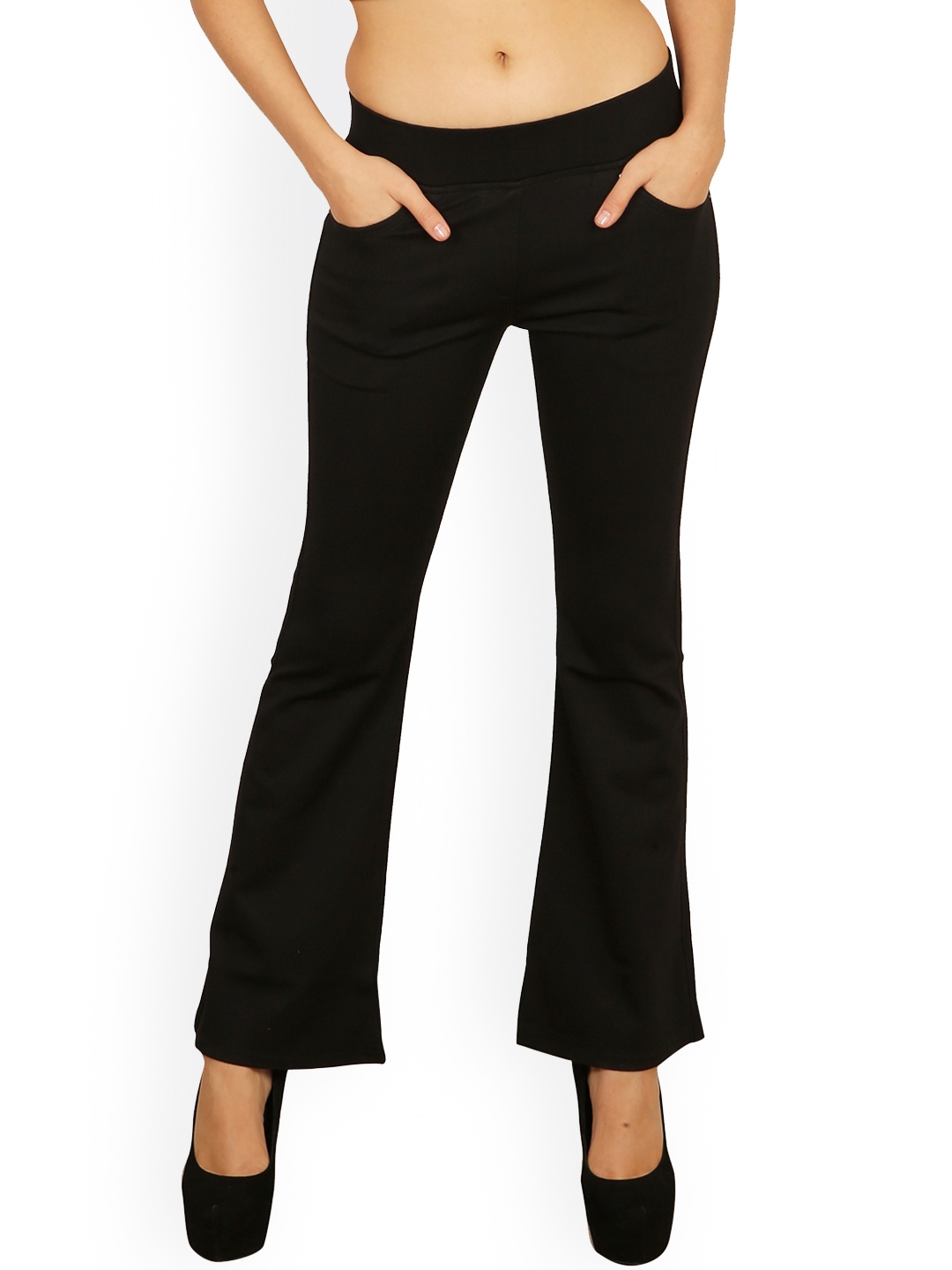 bootcut black trousers