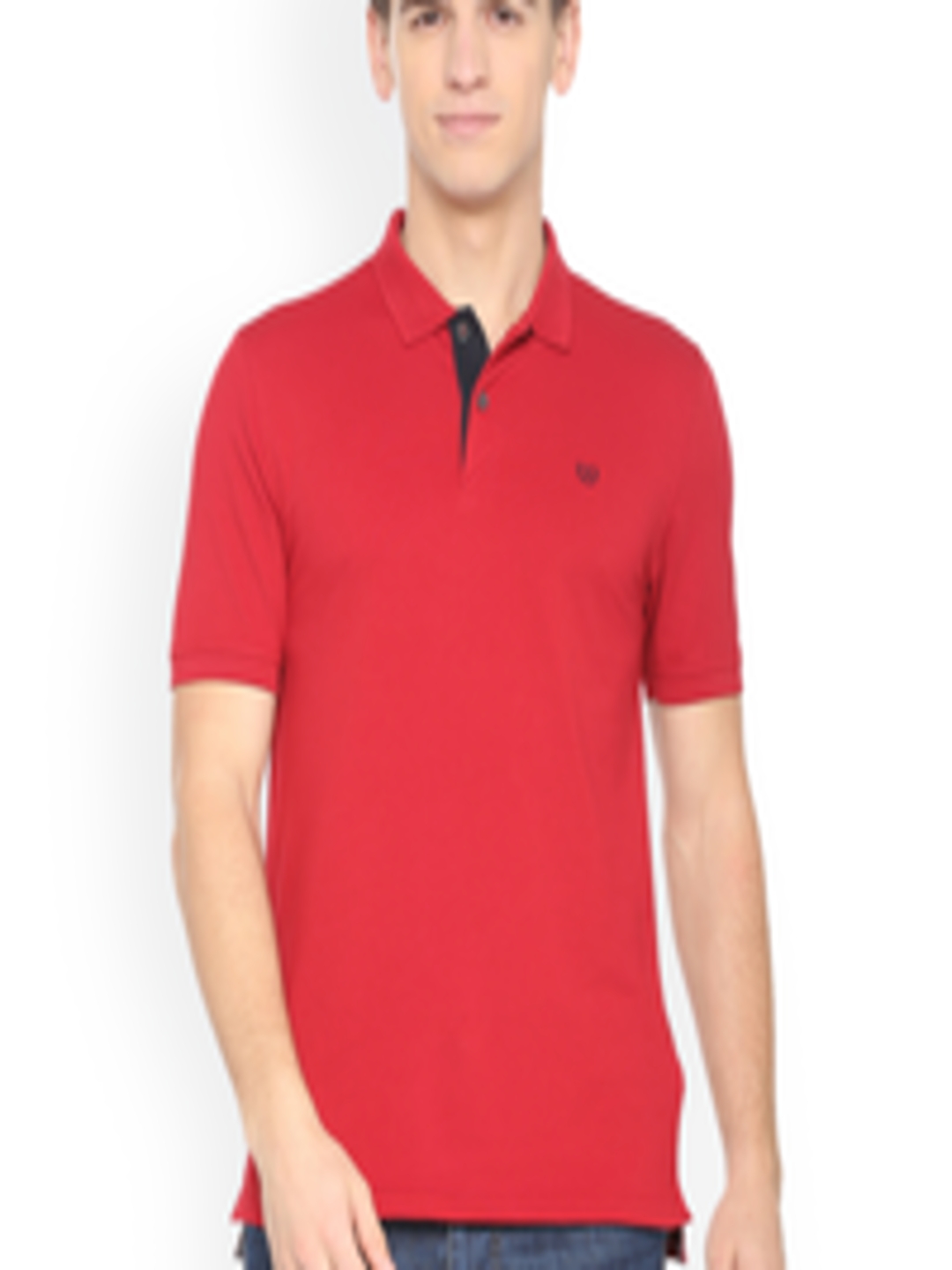 Buy Van Heusen Sport Men Red Solid Polo T Shirt - Tshirts for Men ...