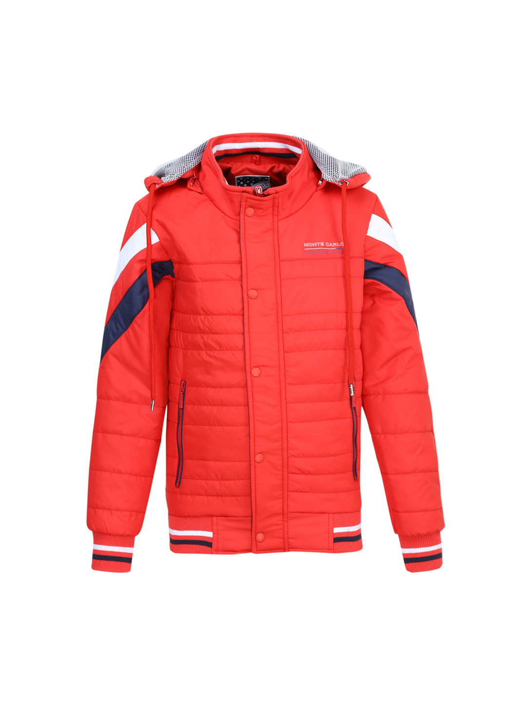 Buy Monte Carlo Boys Red Striped Puffer Jacket - Jackets for Boys 8238227 | Myntra