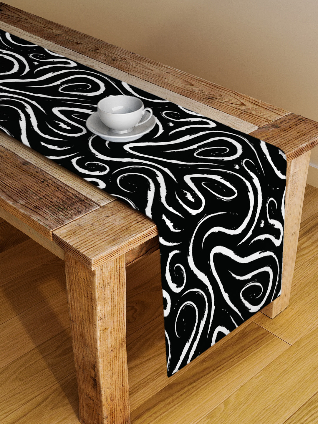 Buy Alina Decor Black & White Abstract Table Runner Runners for