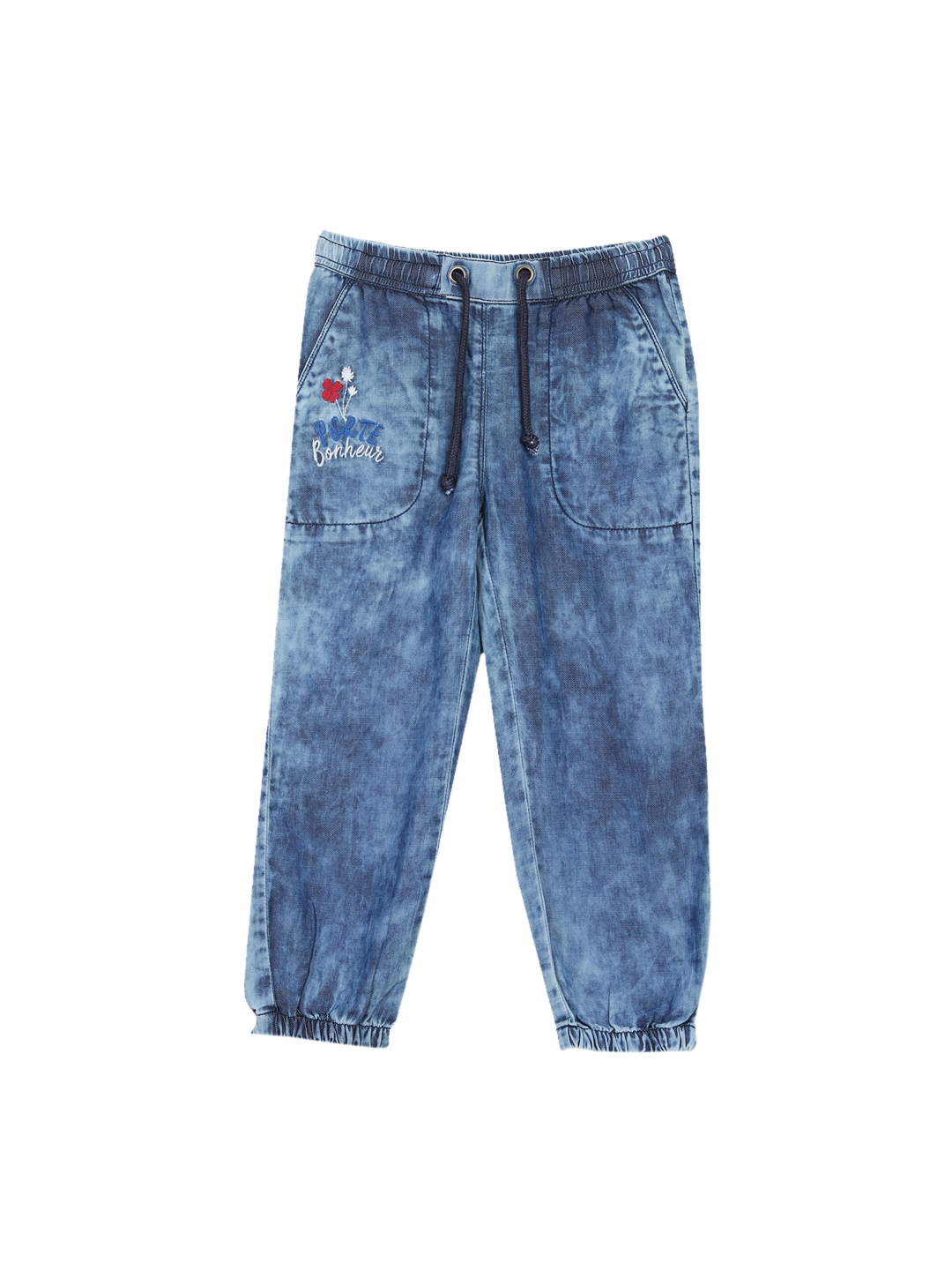 blue washed joggers