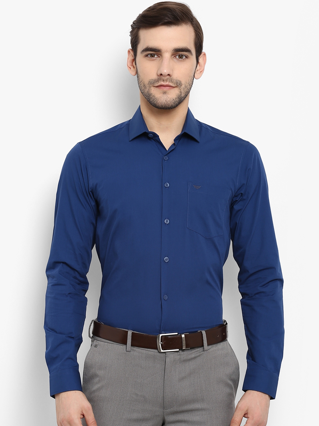 Buy Red Tape Men Blue Regular Fit Solid Formal Shirt - Shirts for Men ...