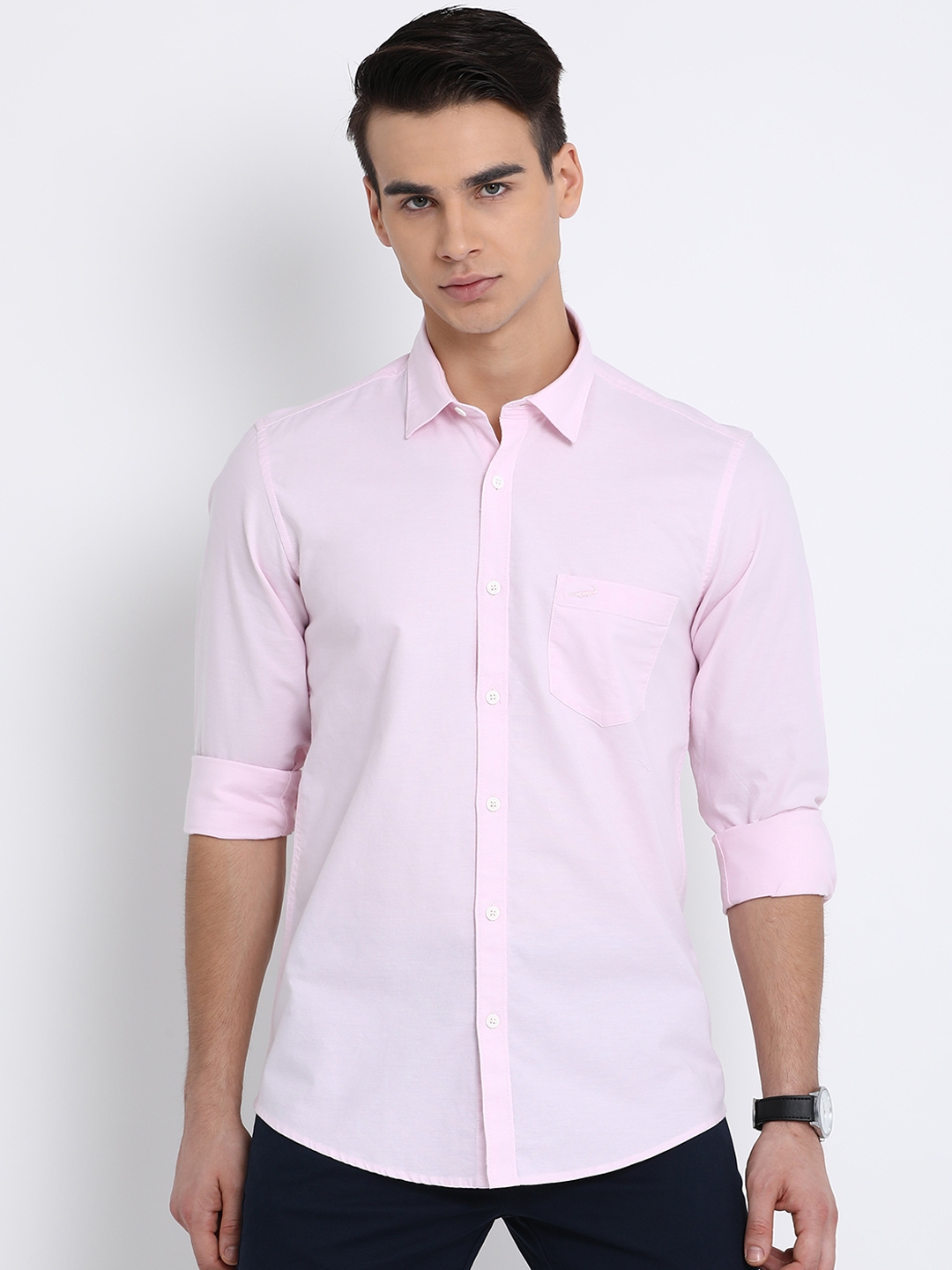 Buy Crocodile Men Pink Slim Fit Solid Casual Shirt - Shirts for Men ...