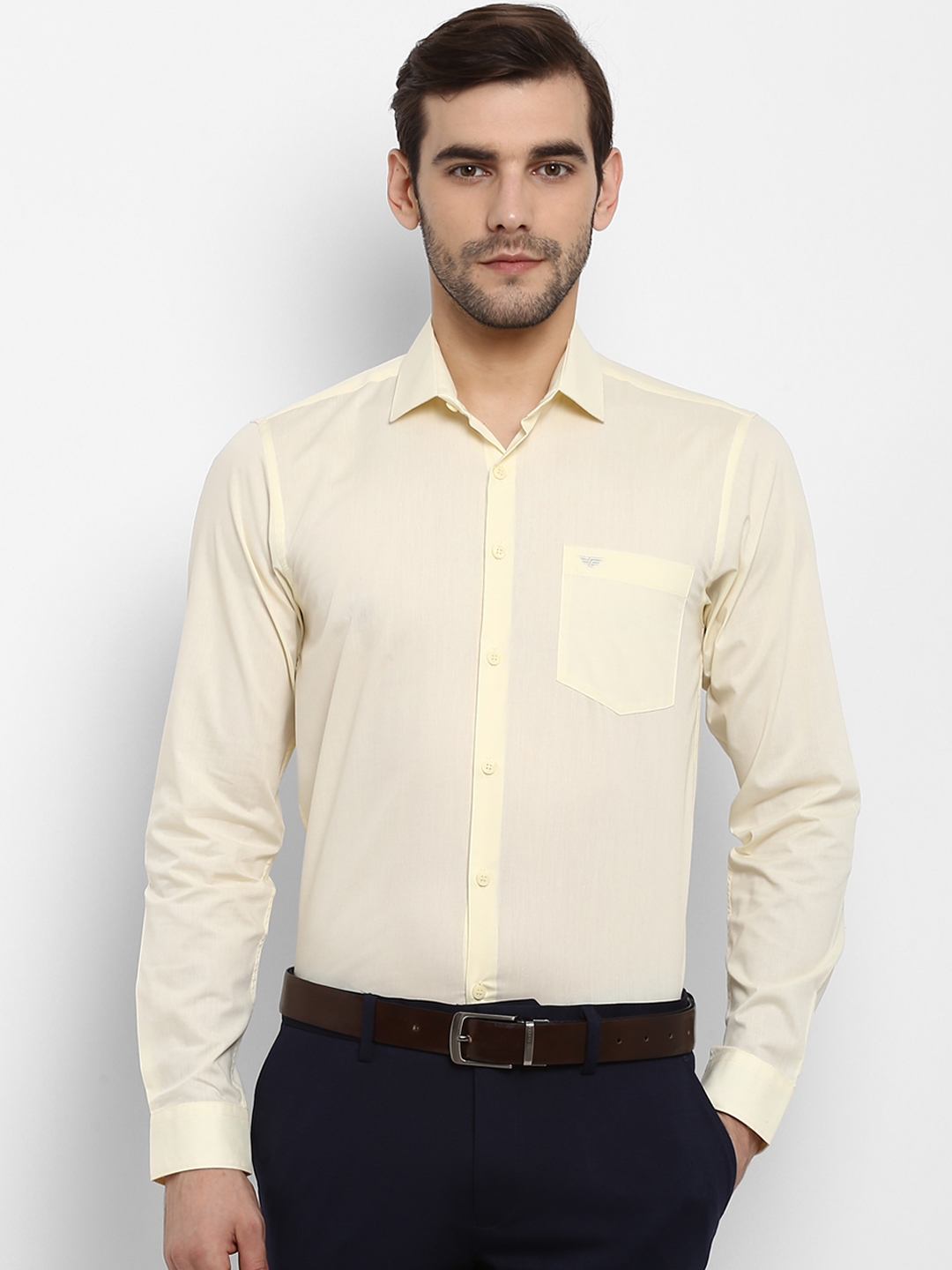 Buy Red Tape Men Yellow Regular Fit Solid Formal Shirt - Shirts for Men ...