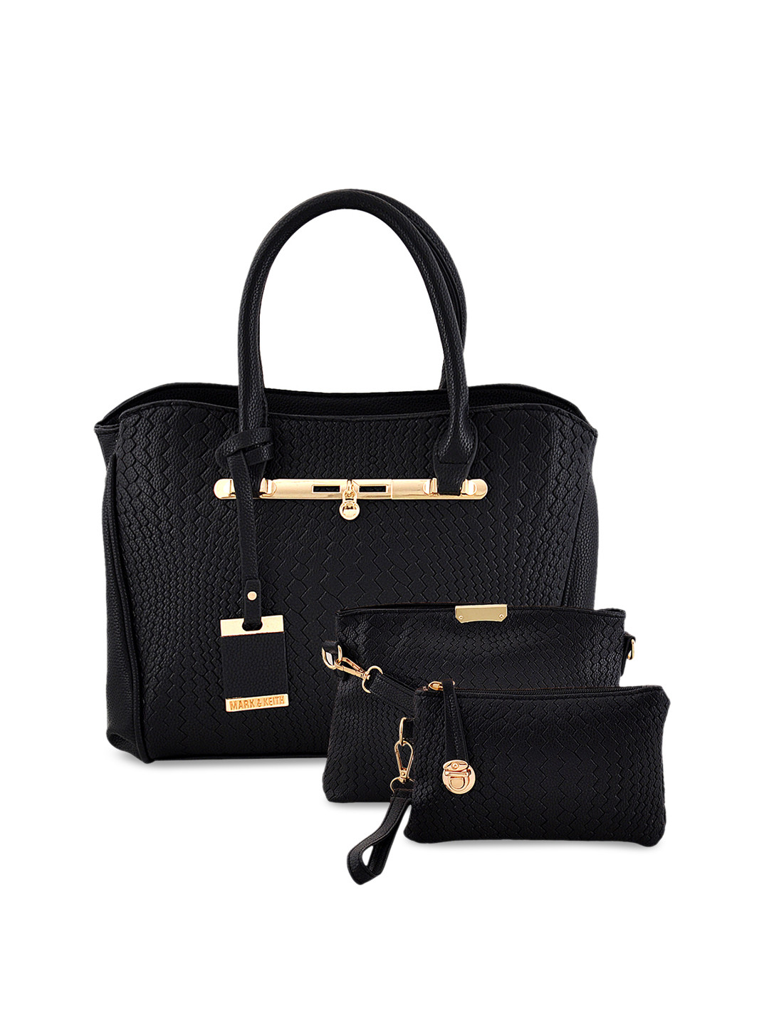 Buy Mark & Keith Black Solid Handheld Bag Handbags for Women 8355813