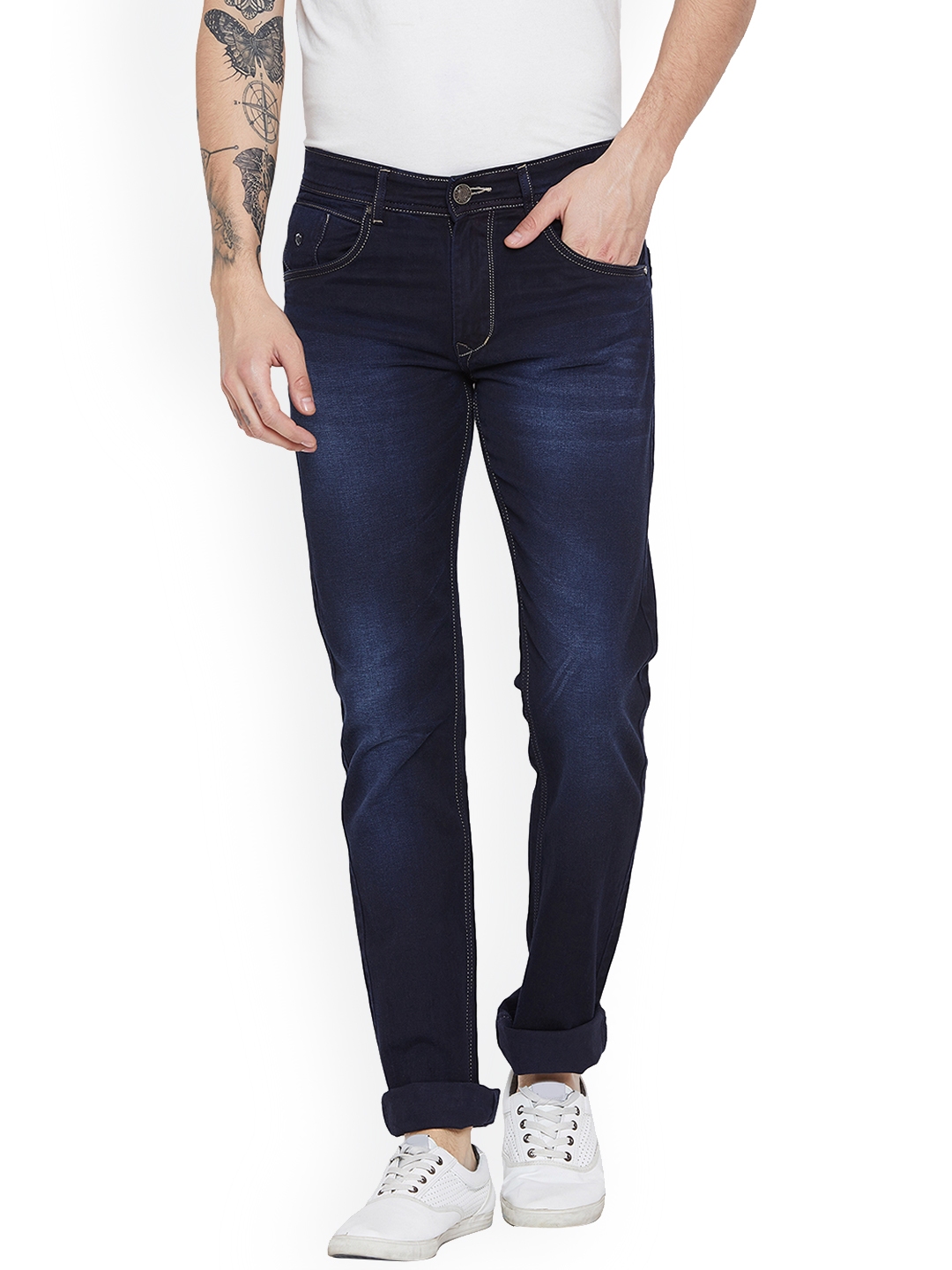 Buy Duke Men Blue Slim Fit Mid Rise Clean Look Jeans - Jeans for Men ...