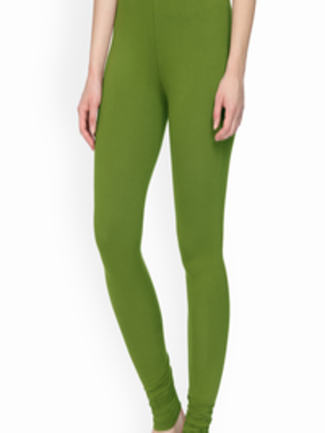 Buy Alena Women Green Solid Churidar Length Leggings - Leggings for ...