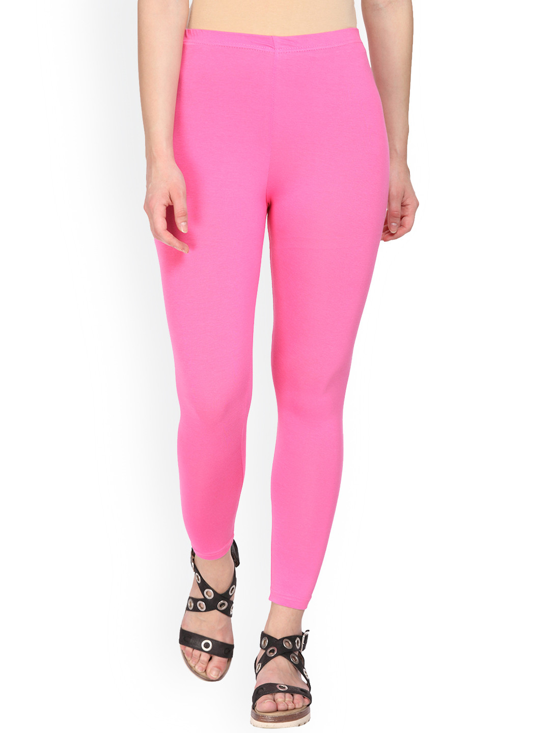 Buy Alena Women Pink Solid Ankle Length Leggings Leggings for Women