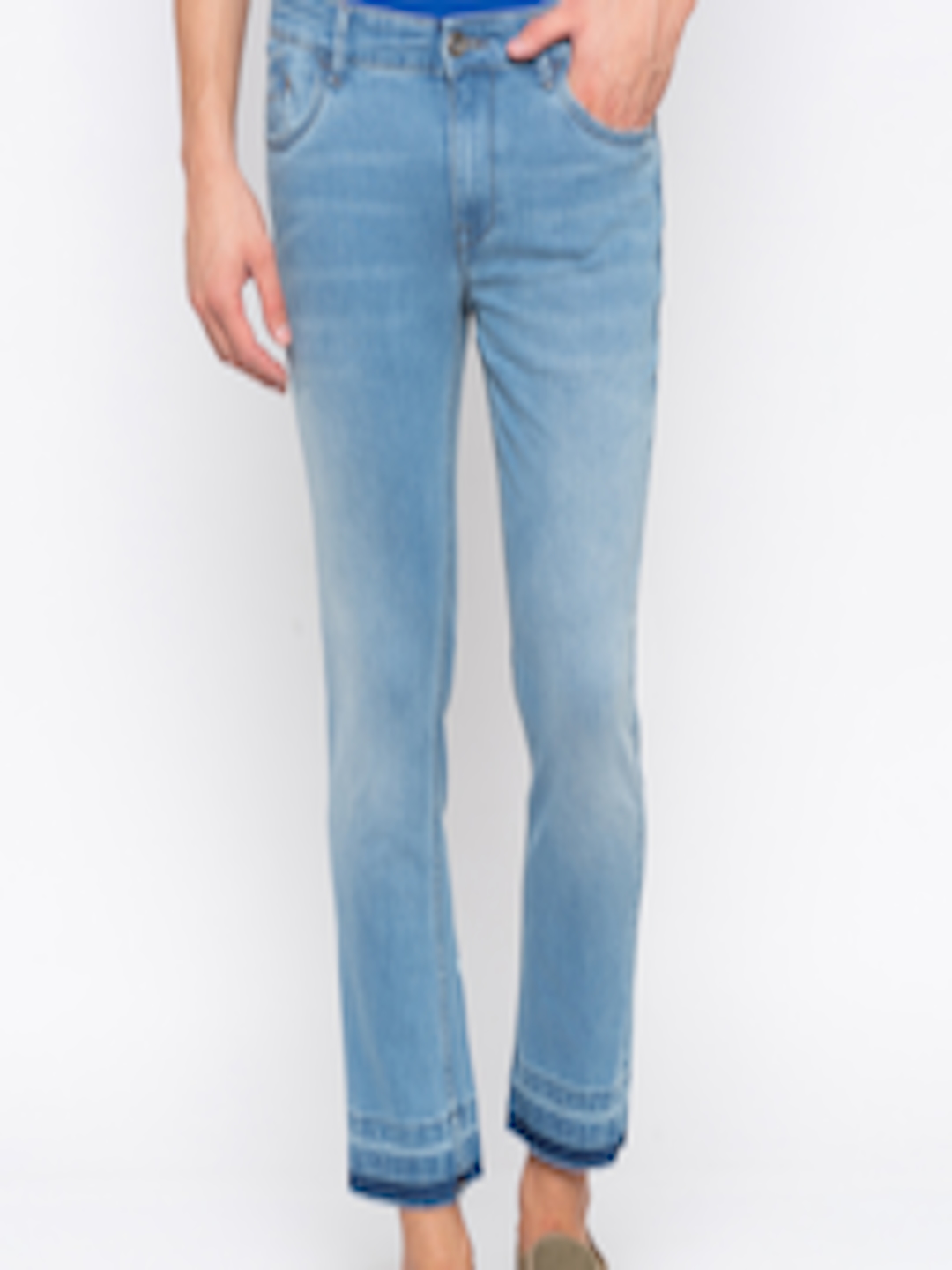 Buy Globus Men Blue Slim Fit Mid Rise Printed Ankle Clean Look Jeans ...