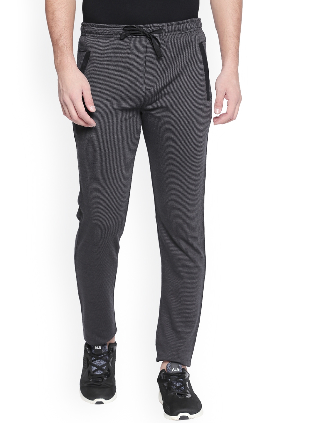 Buy AVOQ Men Black Solid Slim Fit Track Pants - Track Pants for Men ...