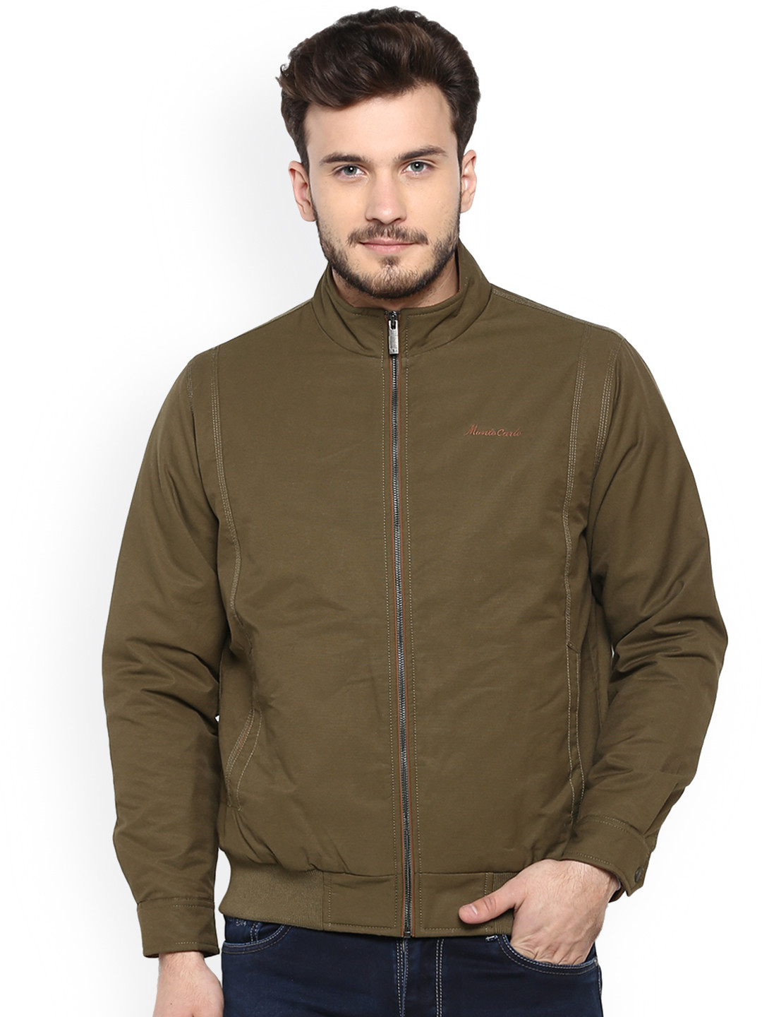 Buy Monte Carlo Men Green Solid Lightweight Puffer Jacket - Jackets for Men 8121281 | Myntra