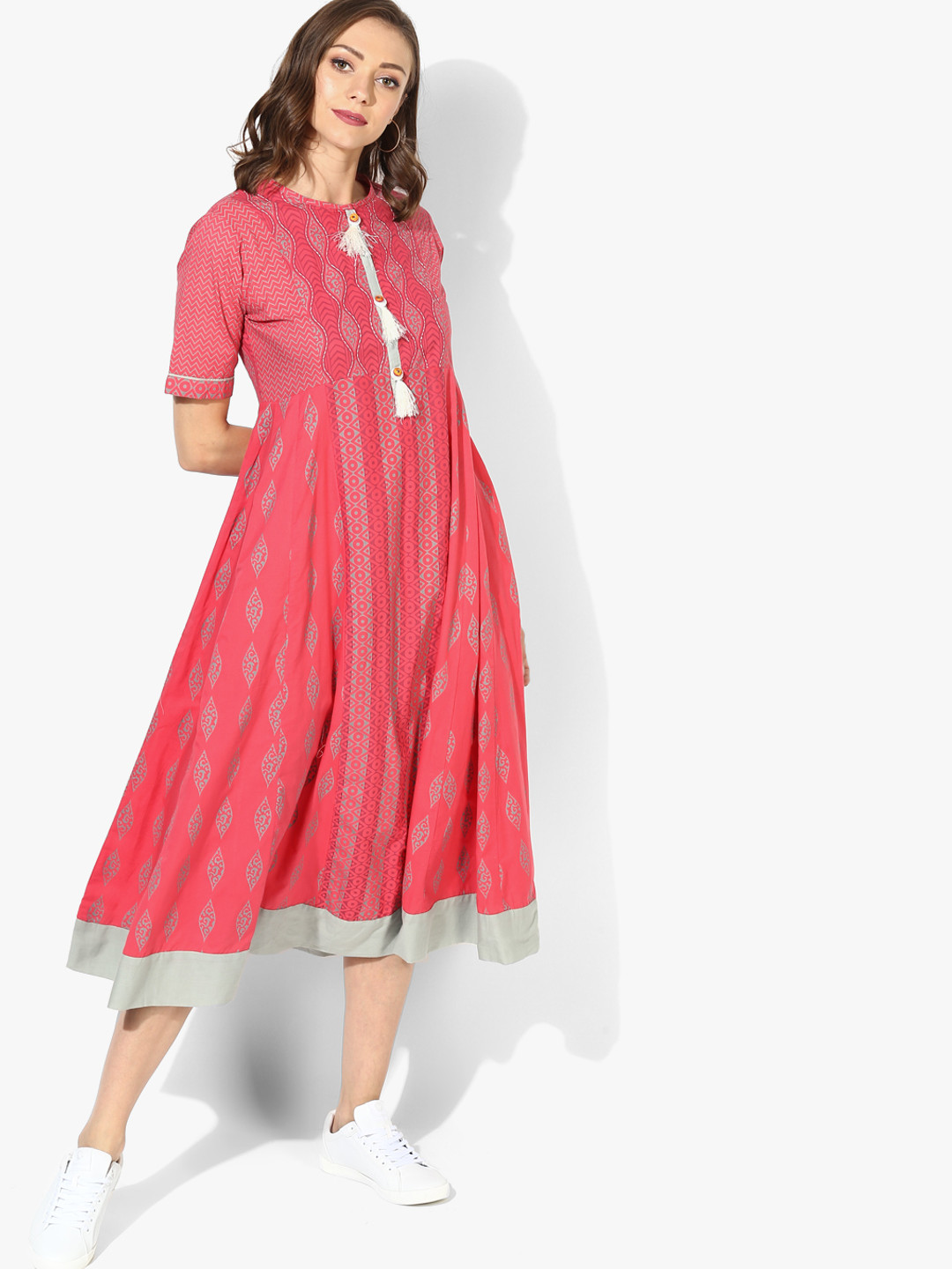 Poplin Tee Dress - Sangria/Pink Lady