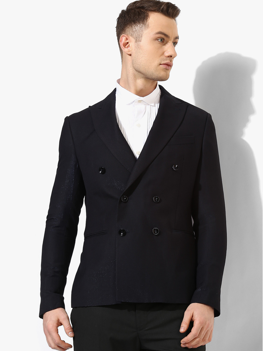 Buy Navy Blue Solid Blazer Blazers for Men 7173691 Myntra
