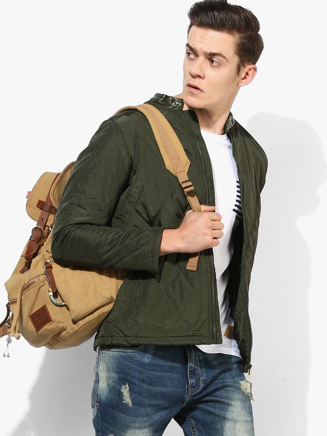 Buy Olive Solid Regular Fit Casual Jacket Jackets for Men 7171846
