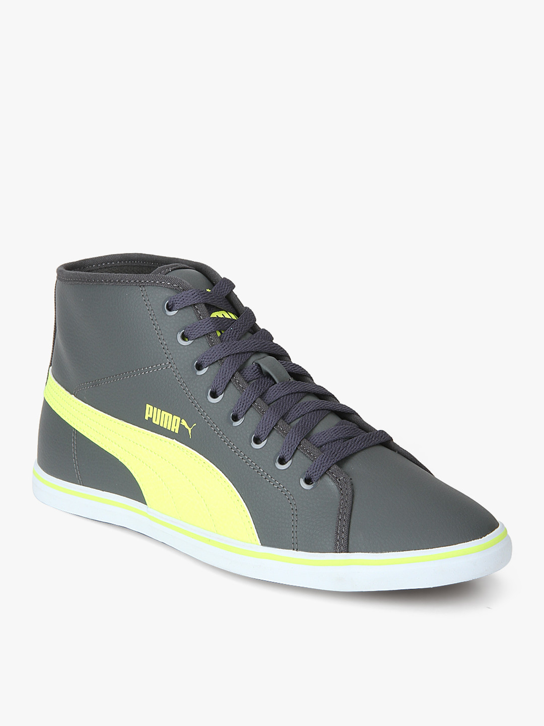 black and yellow puma shoes