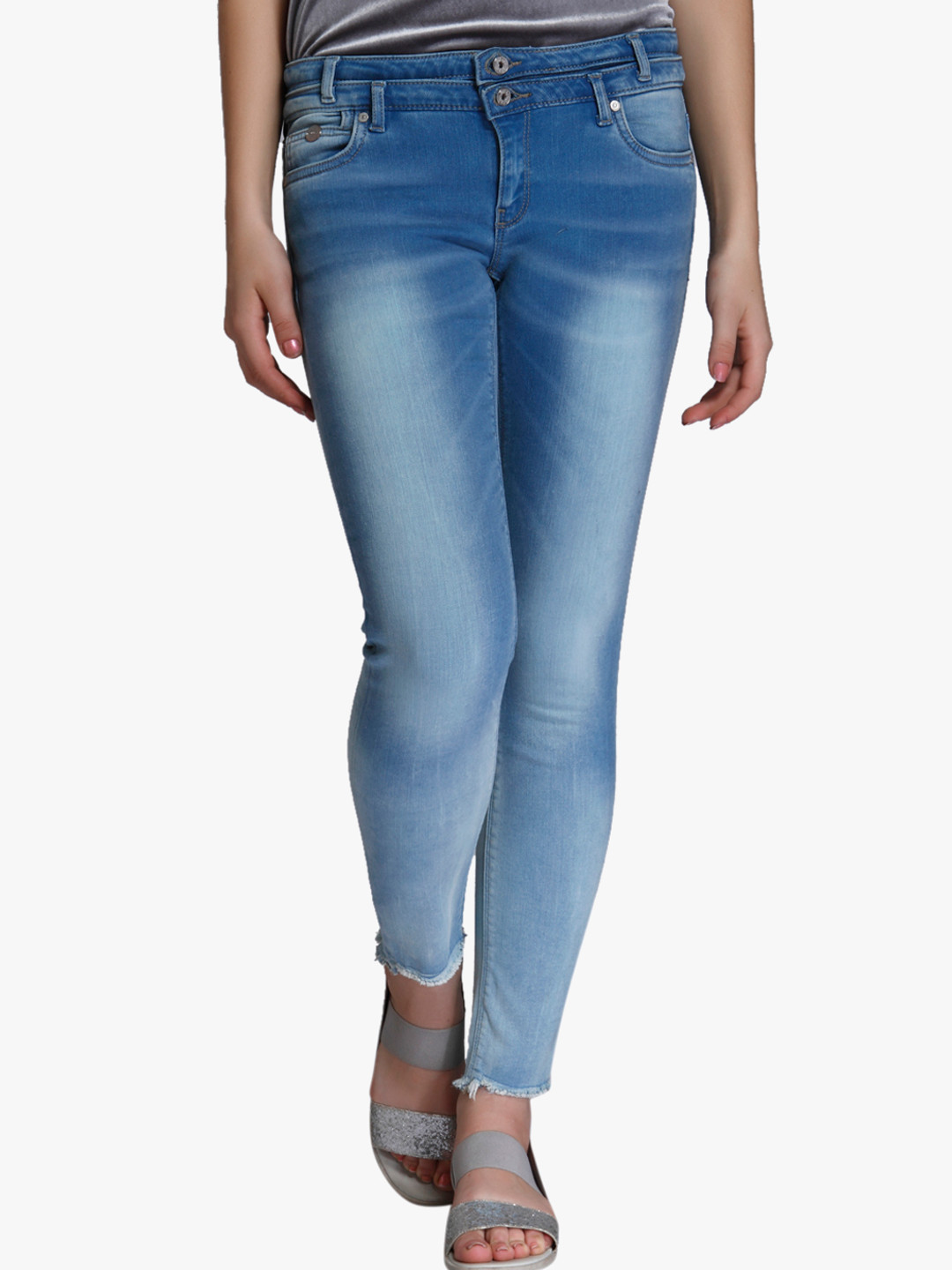 Buy Blue Solid Mid Rise Slim Fit Jeans Jeans for Women 7180424 Myntra